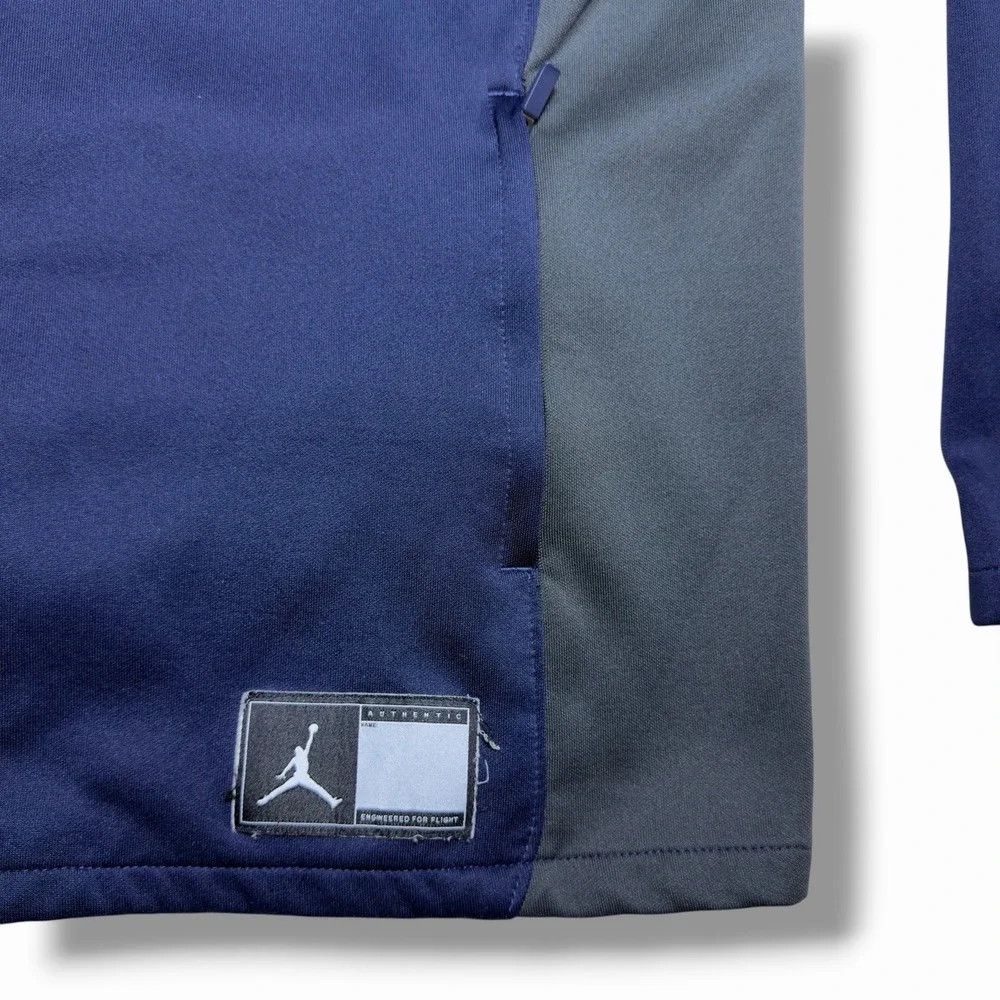Jordan Flight XL Dri-Fit Mens Knit Training Track Jacket Navy Blue Gray